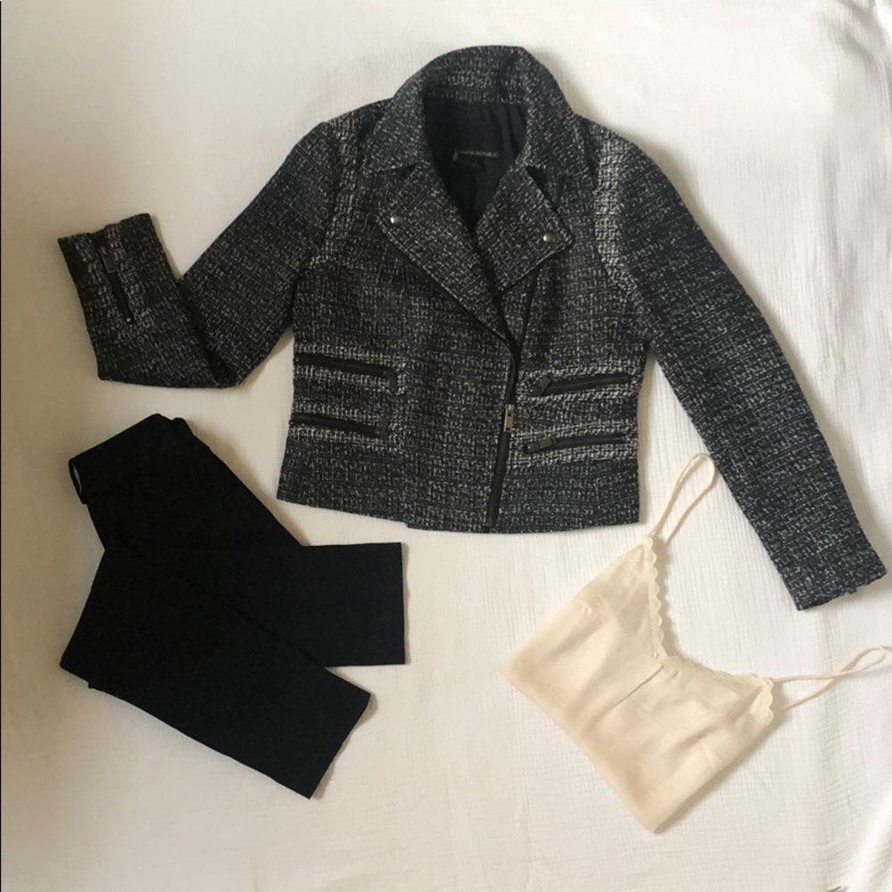 Banana Republic tweed moto jacket